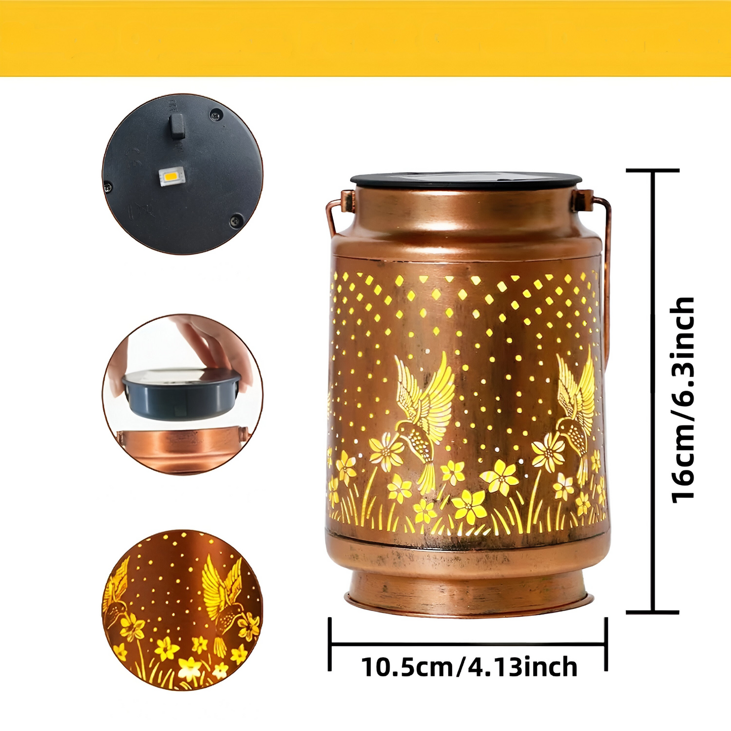 Vinga - Solar LED garden light with hummingbird design