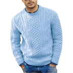 Theodore Men's Cable Knit Jumper – Classic Crew Neck Winter Sweater