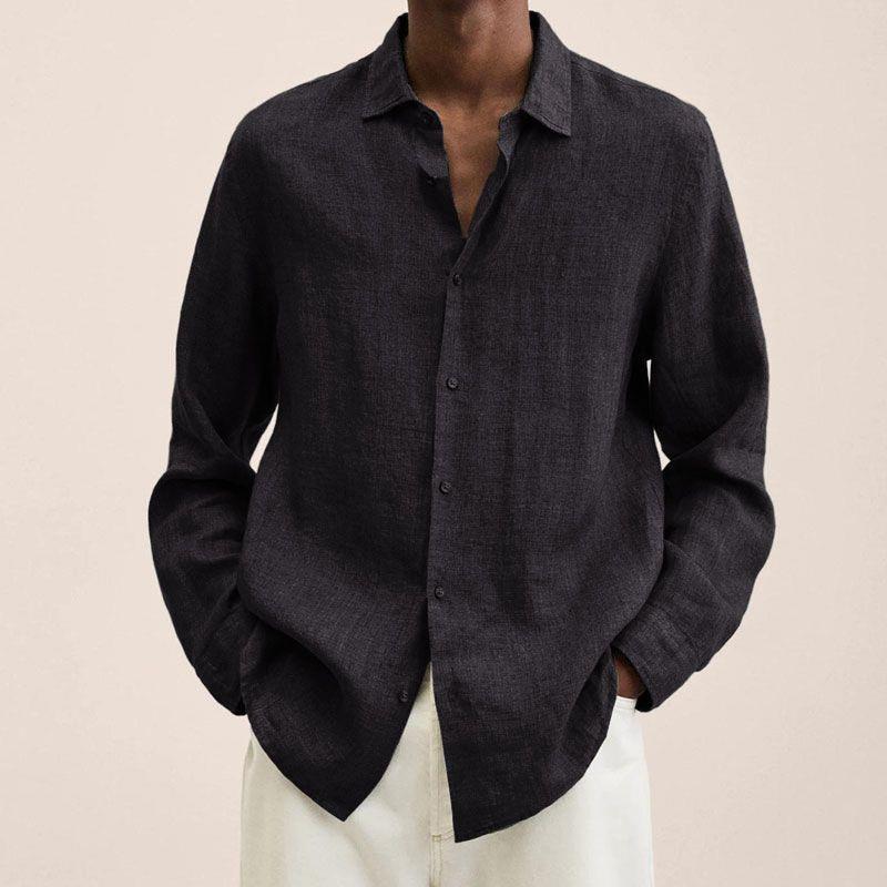 Oliver Men's Linen Shirt – Breathable Long Sleeve Smart Casual Summer Shirt