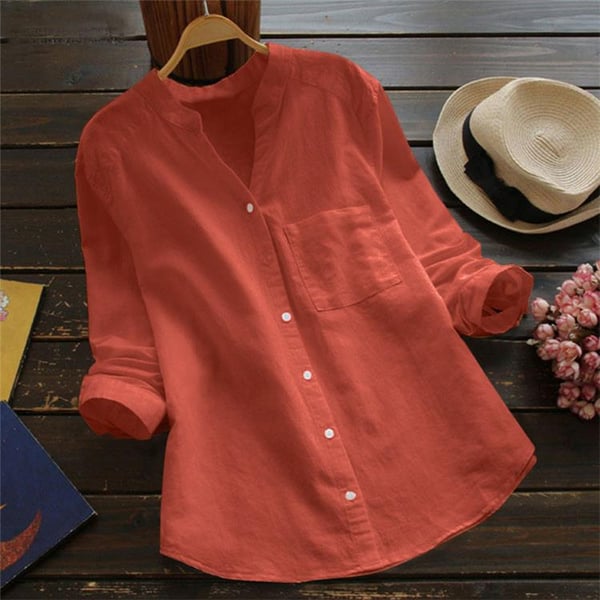 Eliza Women's Linen Cotton Shirt – Relaxed Fit Casual Button Up Blouse