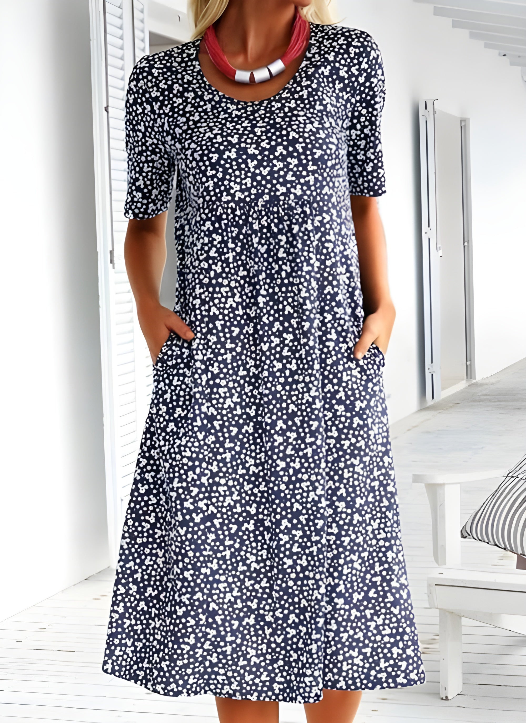 Lauren Women's Summer Dress – Lightweight Casual Holiday Beach Midi Dress