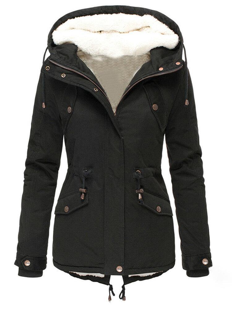 Zelda Women's Long Winter Jacket – Waterproof Hood, Warm Lining & Zip Fastening