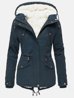 Zelda Women's Long Winter Jacket – Waterproof Hood, Warm Lining & Zip Fastening