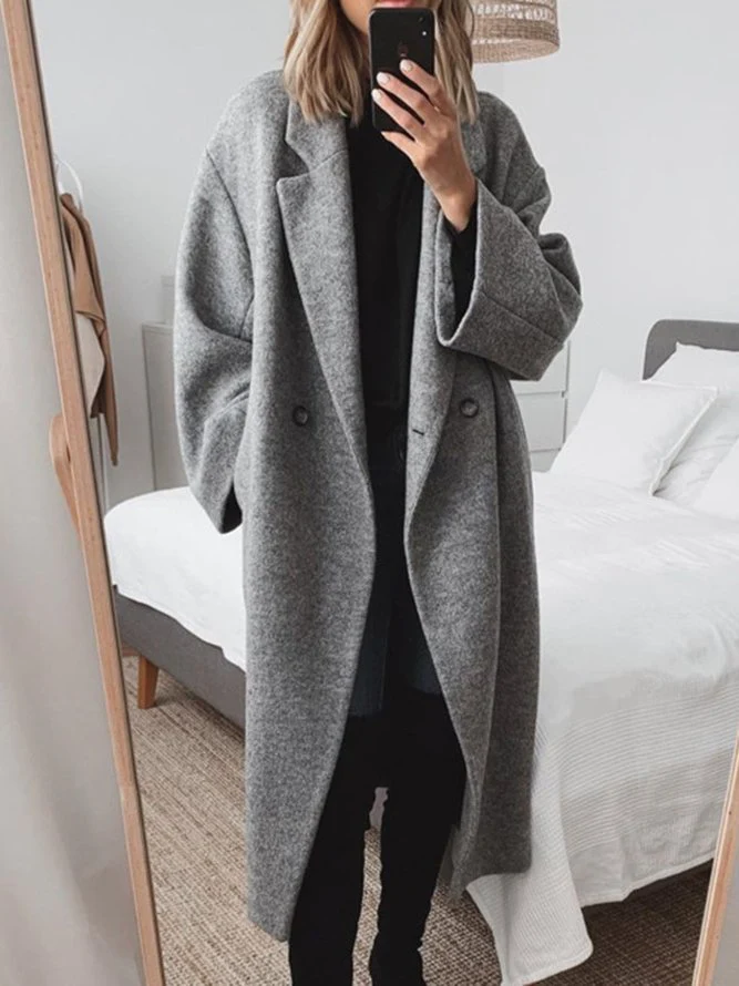 Isolde Women's Oversized Wool Coat – Long Elegant Winter Overcoat
