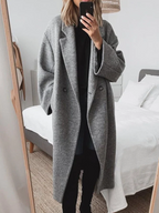Isolde Women's Oversized Wool Coat – Long Elegant Winter Overcoat