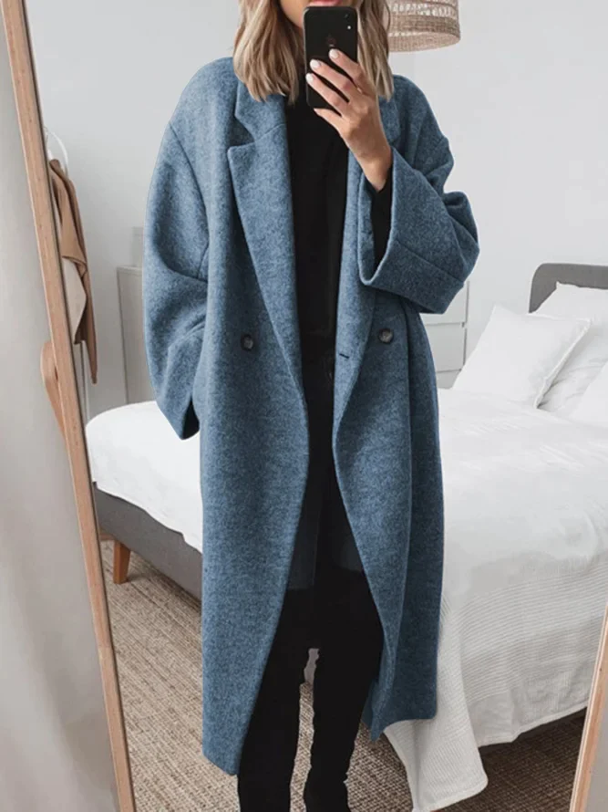 Isolde Women's Oversized Wool Coat – Long Elegant Winter Overcoat