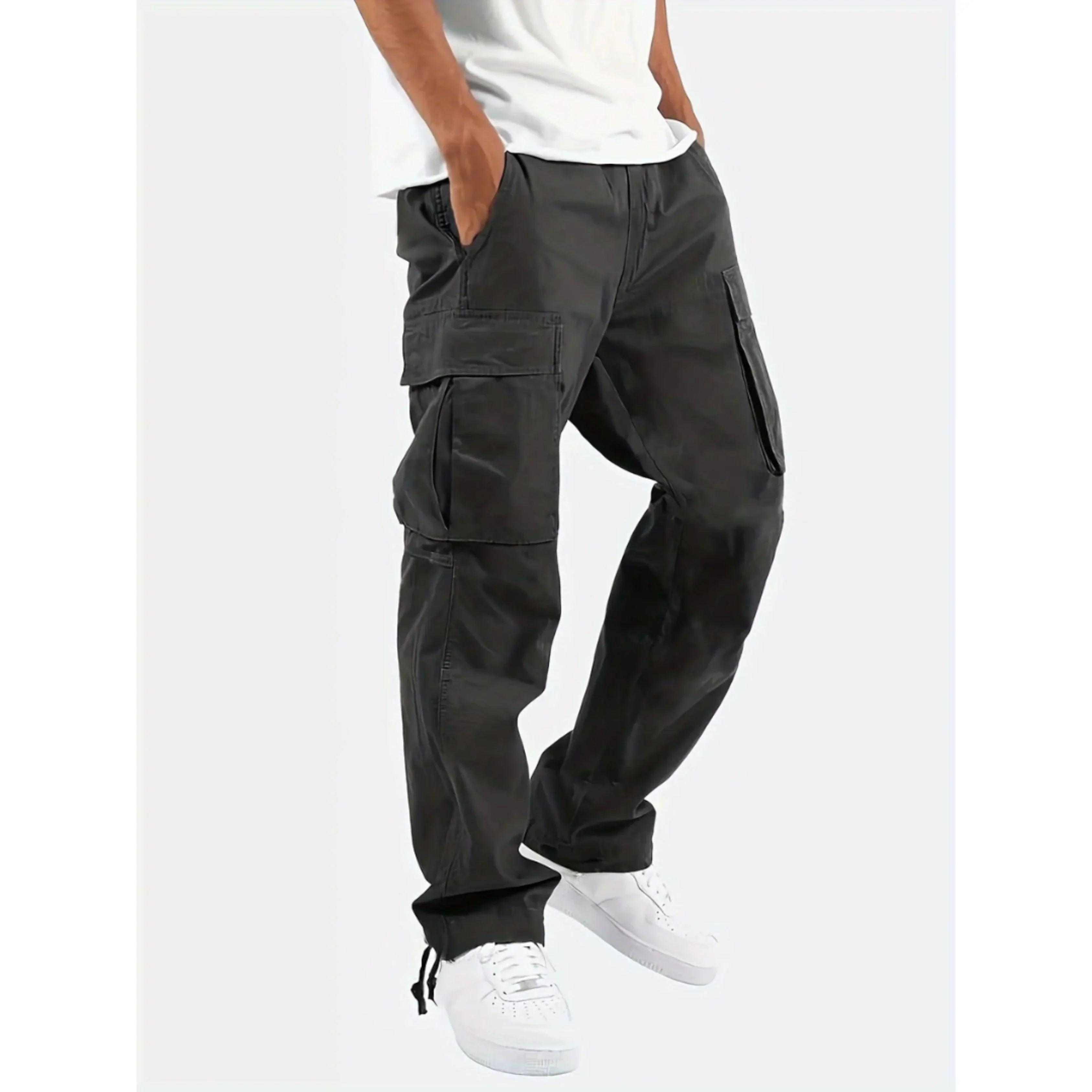 Lance Men's Cargo Trousers – Relaxed Fit Straight Leg Utility Casual Pants
