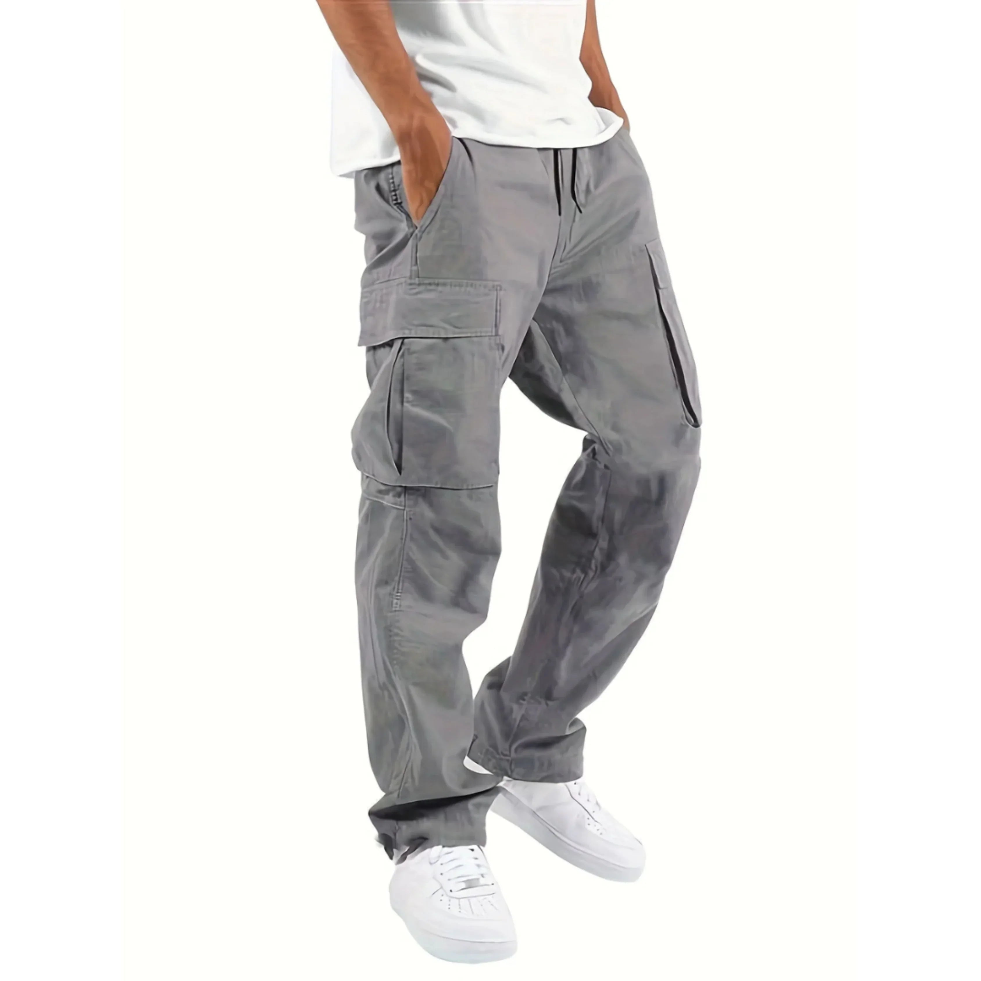 Lance Men's Cargo Trousers – Relaxed Fit Straight Leg Utility Casual Pants