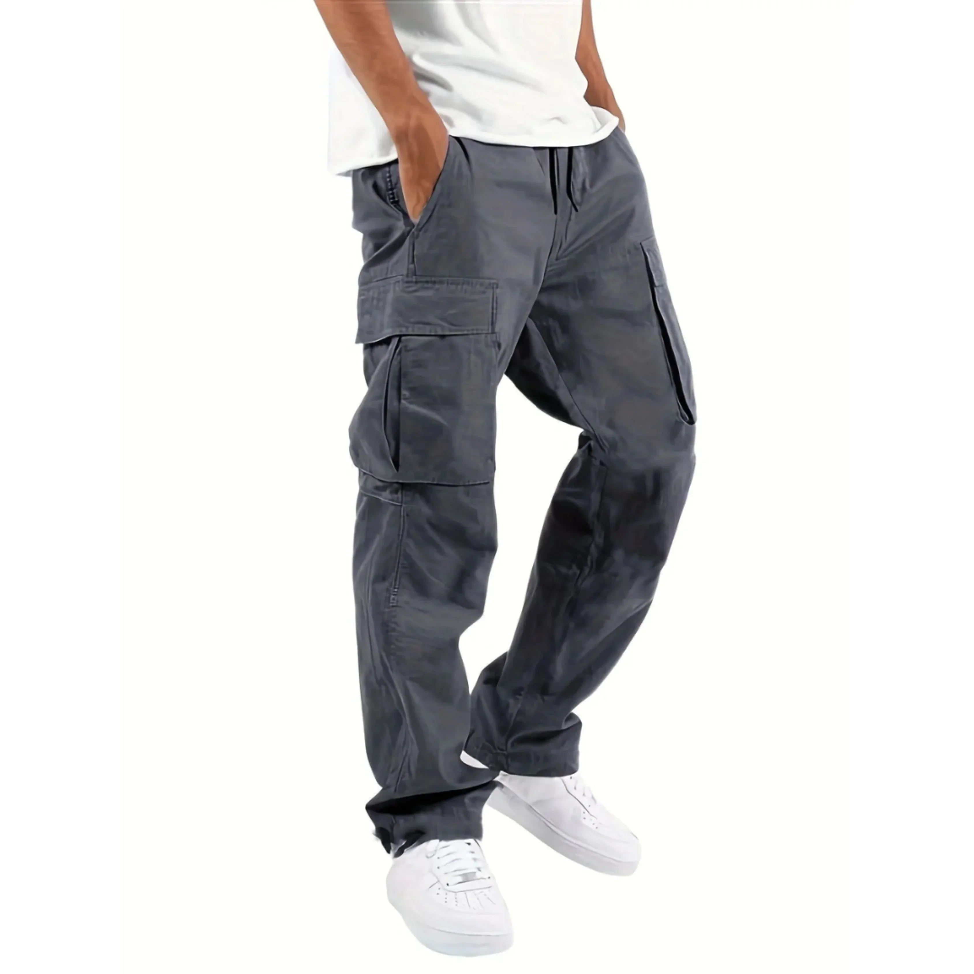 Lance Men's Cargo Trousers – Relaxed Fit Straight Leg Utility Casual Pants