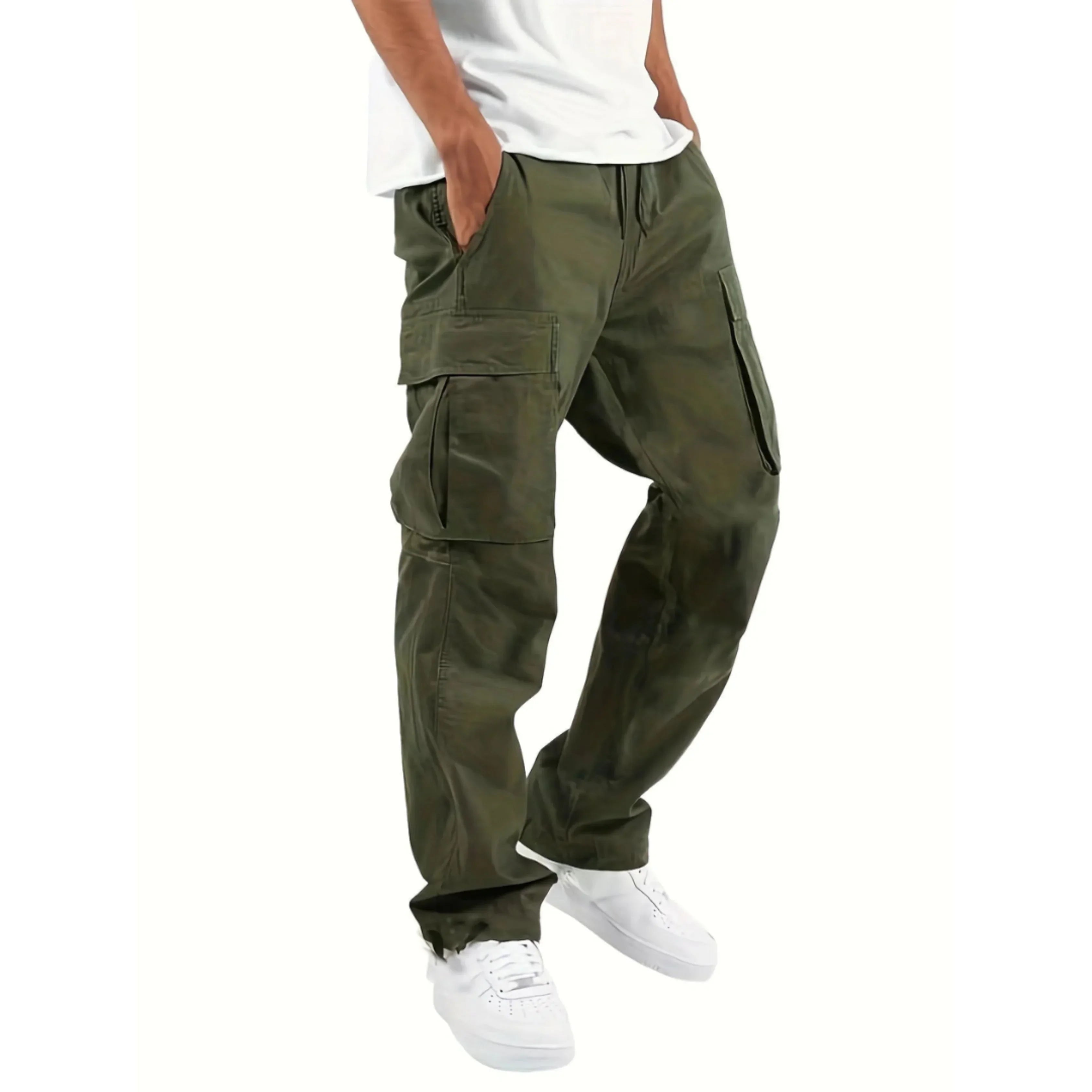 Lance Men's Cargo Trousers – Relaxed Fit Straight Leg Utility Casual Pants
