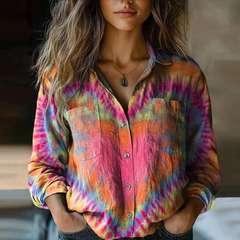 Esme Women's Vintage Print Blouse – Breathable Fabric & Relaxed Boho Fit