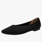 Hazel Women's Knit Ballet Flats – Pointed Toe Memory Foam Comfort Shoes