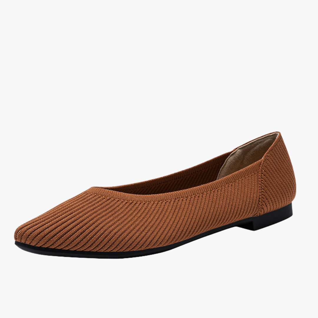 Hazel Women's Knit Ballet Flats – Pointed Toe Memory Foam Comfort Shoes
