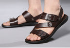 Ethan Men's Leather Sandals – Adjustable Buckle Comfort Summer Walking Sandals