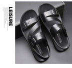 Ethan Men's Leather Sandals – Adjustable Buckle Comfort Summer Walking Sandals