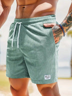 Duncan Men's Corduroy Shorts – Stretch Casual Summer Relaxed Fit Shorts