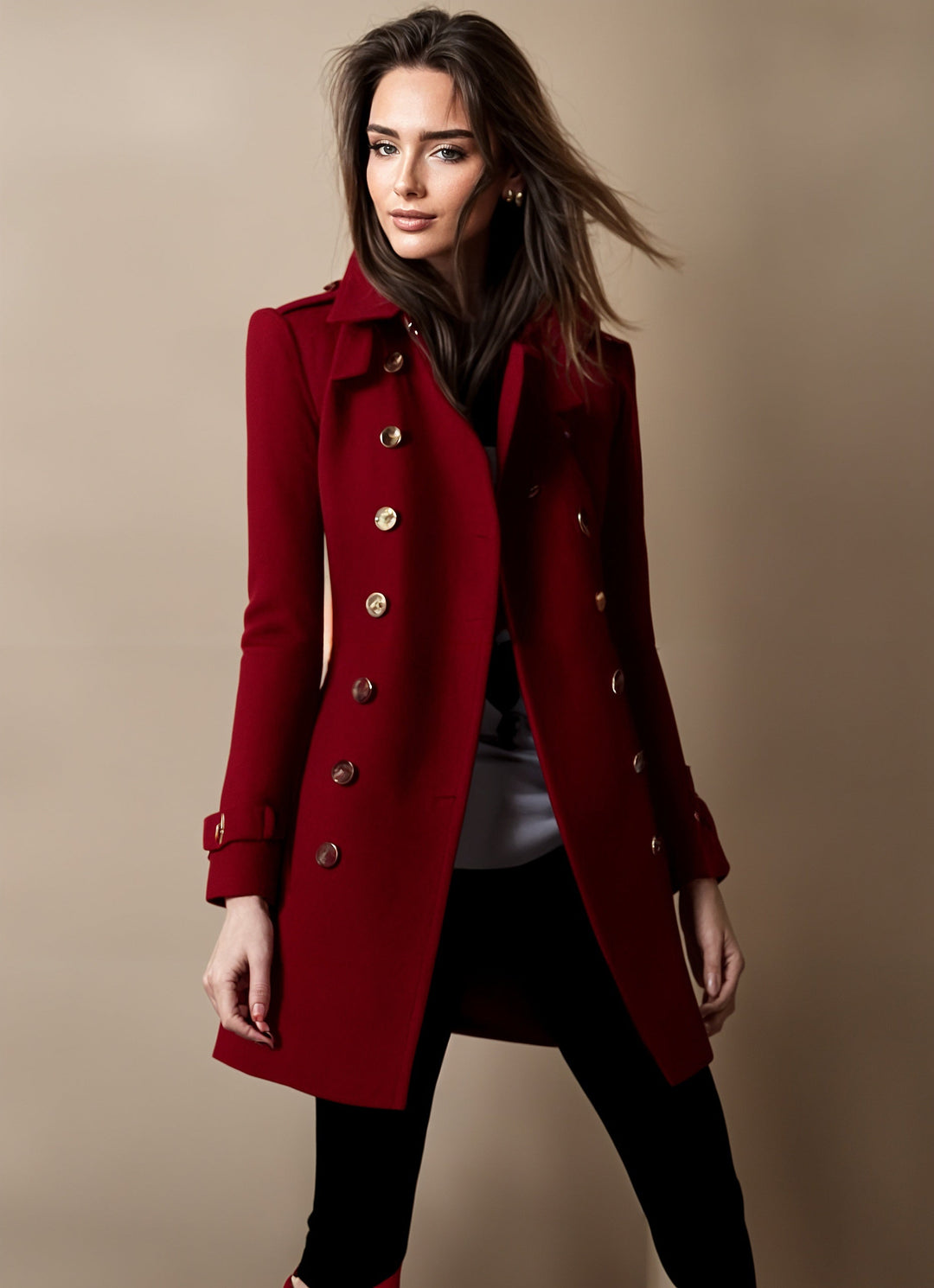 Petra Women's Tailored Coat – Long Sleeves, Flattering Fit & Elegant Finish