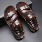 Ethan Men's Leather Sandals – Adjustable Buckle Comfort Summer Walking Sandals