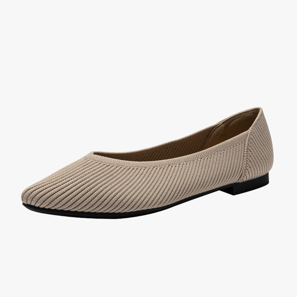 Hazel Women's Knit Ballet Flats – Pointed Toe Memory Foam Comfort Shoes