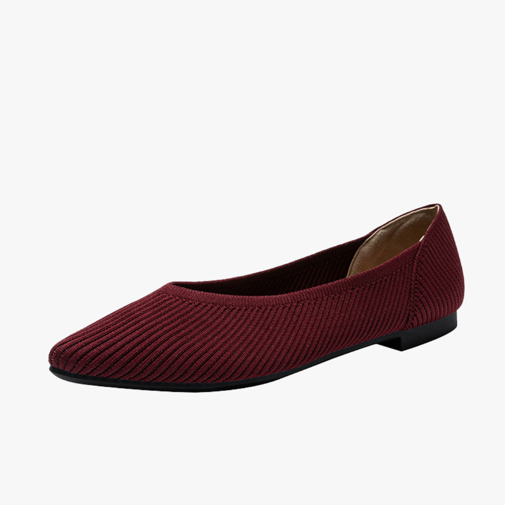 Hazel Women's Knit Ballet Flats – Pointed Toe Memory Foam Comfort Shoes