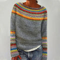 Alice Women's Retro Knit Jumper – Long Sleeve Vintage Style Autumn Sweater