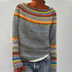 Alice Women's Retro Knit Jumper – Long Sleeve Vintage Style Autumn Sweater