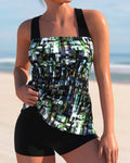 Imogen Women's Tankini Set – Square Neck Swim Top with Matching Shorts