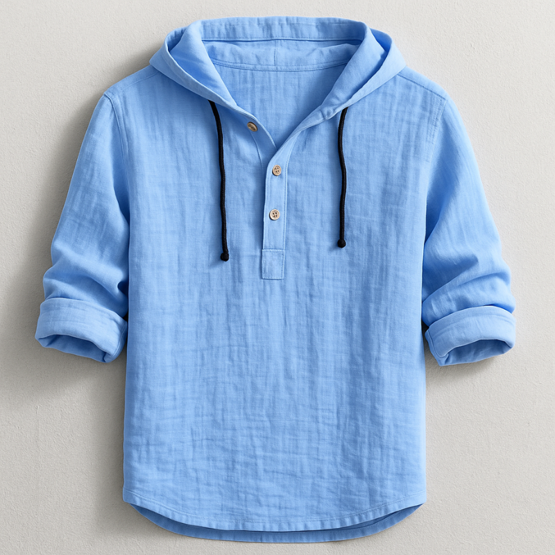 Rafferty Men's Hooded Cotton Shirt – Lightweight Breathable Casual Fit