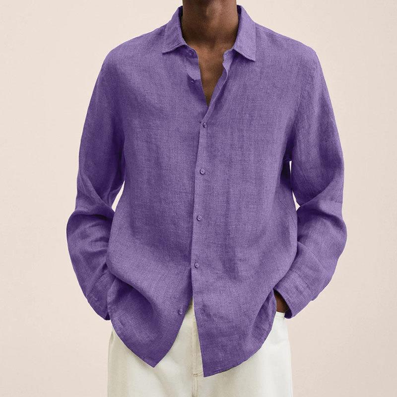 Oliver Men's Linen Shirt – Breathable Long Sleeve Smart Casual Summer Shirt