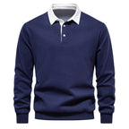 Declan Men's Polo Jumper – Breathable Long Sleeve Smart Casual Knit Sweater