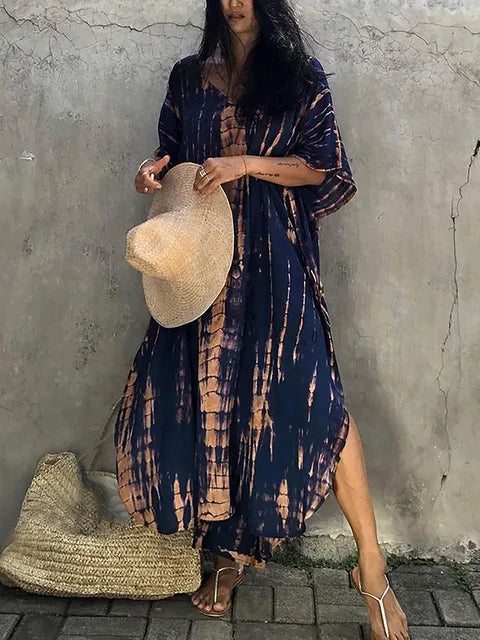Sophia Women's Kaftan Maxi Dress – Boho Lightweight Beach Holiday Dress