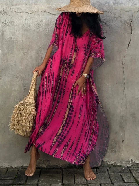 Sophia Women's Kaftan Maxi Dress – Boho Lightweight Beach Holiday Dress