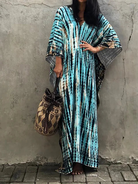 Sophia Women's Kaftan Maxi Dress – Boho Lightweight Beach Holiday Dress