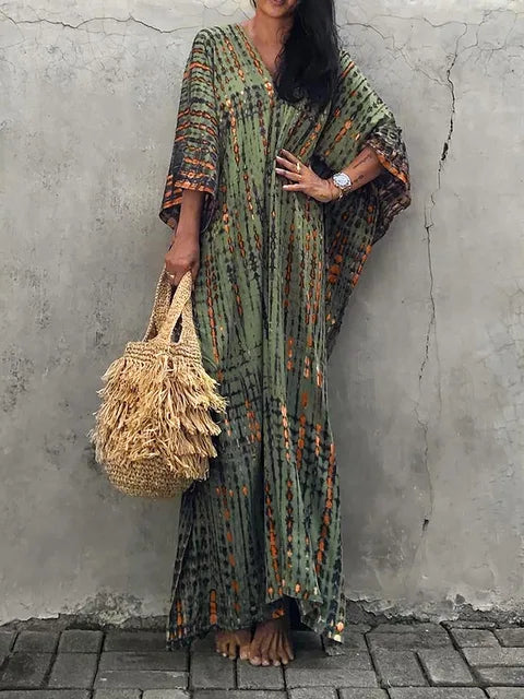 Sophia Women's Kaftan Maxi Dress – Boho Lightweight Beach Holiday Dress