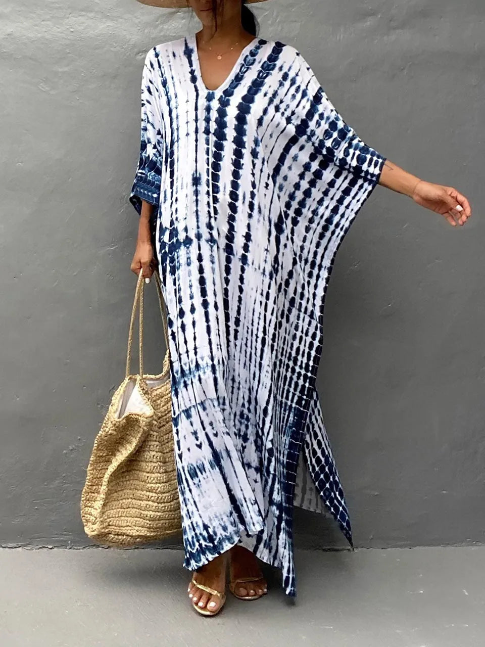 Sophia Women's Kaftan Maxi Dress – Boho Lightweight Beach Holiday Dress