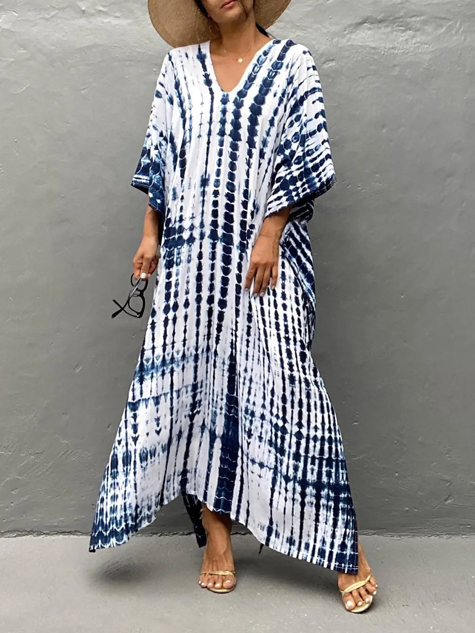 Sophia Women's Kaftan Maxi Dress – Boho Lightweight Beach Holiday Dress
