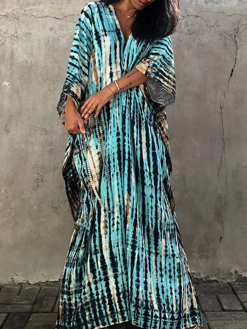 Sophia Women's Kaftan Maxi Dress – Boho Lightweight Beach Holiday Dress