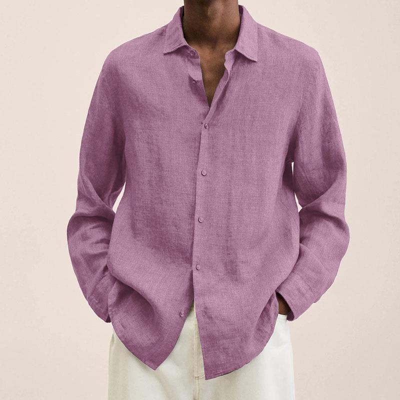 Oliver Men's Linen Shirt – Breathable Long Sleeve Smart Casual Summer Shirt