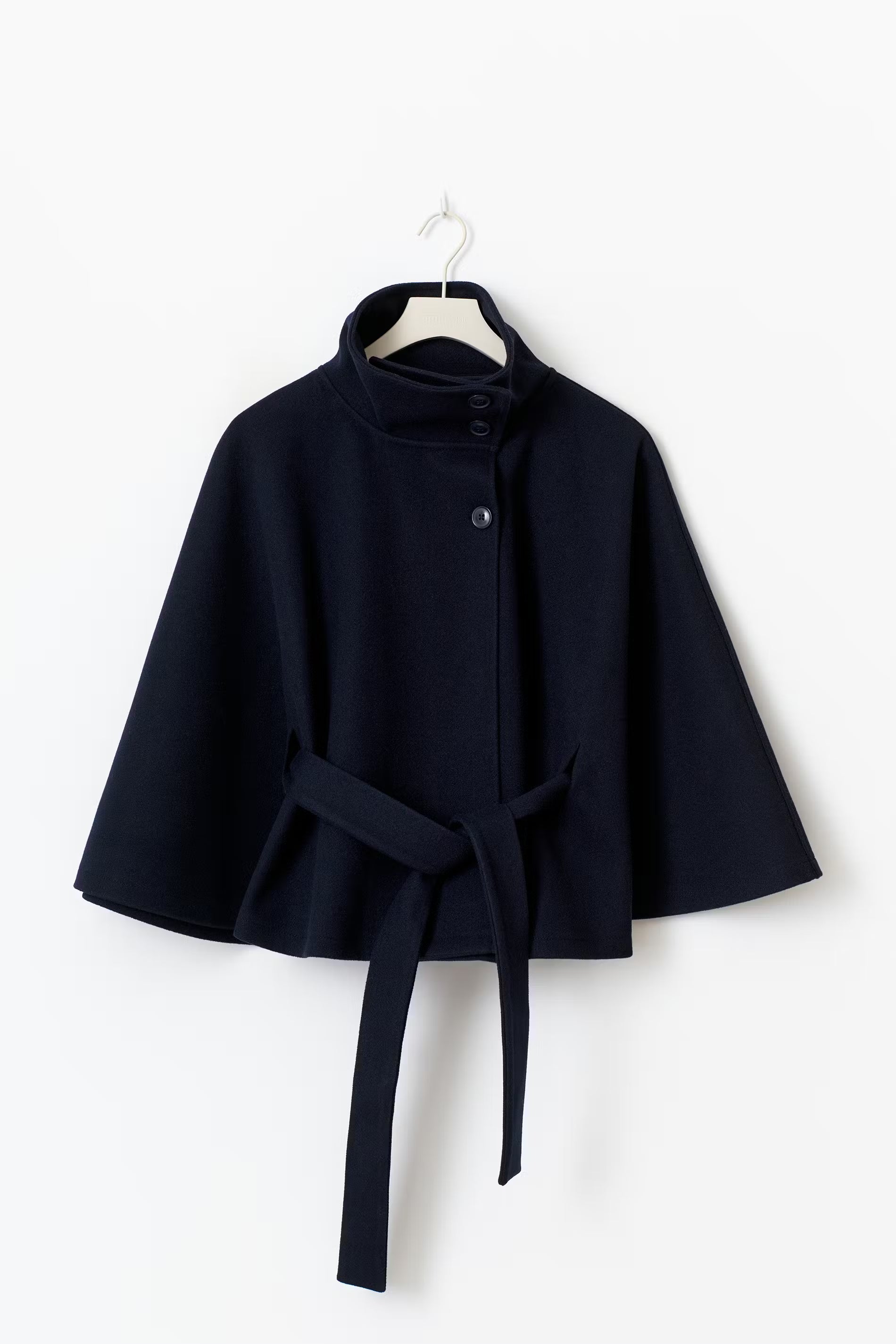 Genevra Women's Wool Blend Coat – Belted High Neck Long Winter Overcoat