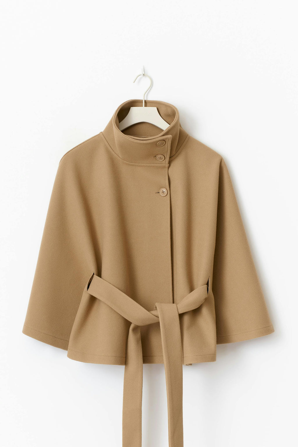 Genevra Women's Wool Blend Coat – Belted High Neck Long Winter Overcoat