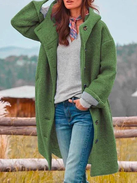 Beatrix Women's Wool Coat – Elegant Tailored Long Winter Overcoat
