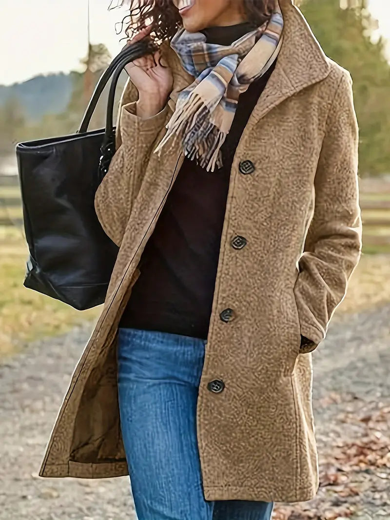 Naomi Women's Winter Coat – Warm Tailored Elegant Longline Overcoat