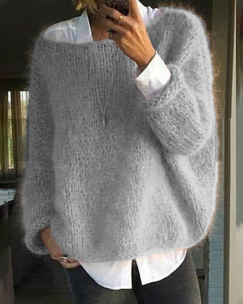 Florence Women's Knit Jumper – Soft Crew Neck Everyday Casual Sweater