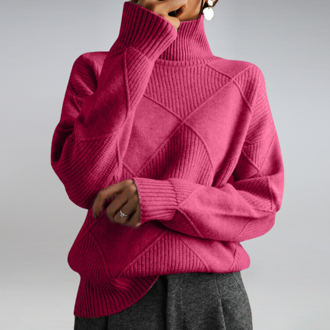 Elspeth Women's Cashmere Roll-Neck Jumper – Soft Fitted Luxury Knitwear