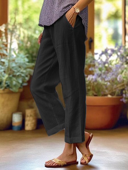 Amelia Women's Linen Trousers – Wide Leg Lightweight Casual Summer Pants