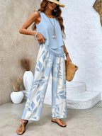 Rosalind Women's Floral Co-Ord Set – Elegant Blouse & Trousers Casual Outfit