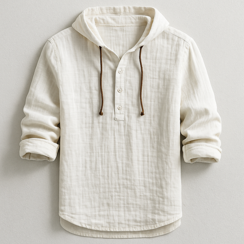 Rafferty Men's Hooded Cotton Shirt – Lightweight Breathable Casual Fit
