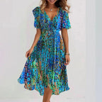 Millie Women's Floral Midi Dress – Elegant Fit & Flare Spring Summer Occasion Dress