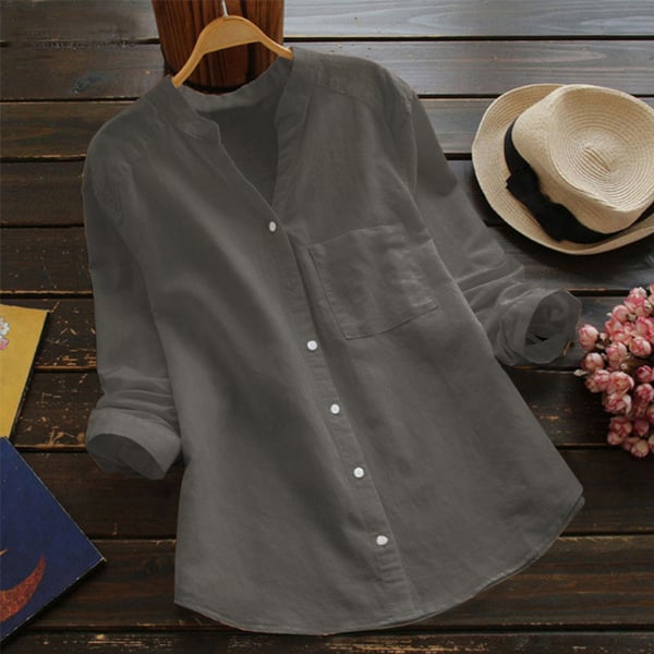 Eliza Women's Linen Cotton Shirt – Relaxed Fit Casual Button Up Blouse