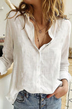 Alice Women's Linen Blouse – Lightweight Breathable Classic Long Sleeve Shirt